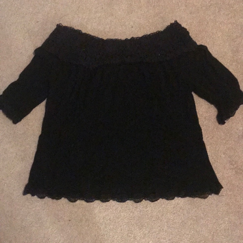 Off the shoulder black shirt